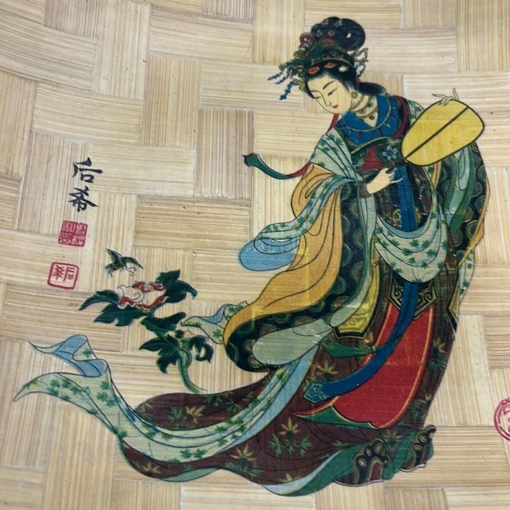 Decorative Set of Two 11’inch. Bamboo Wall Art with Asian Design Plates - Picture 8 of 13
